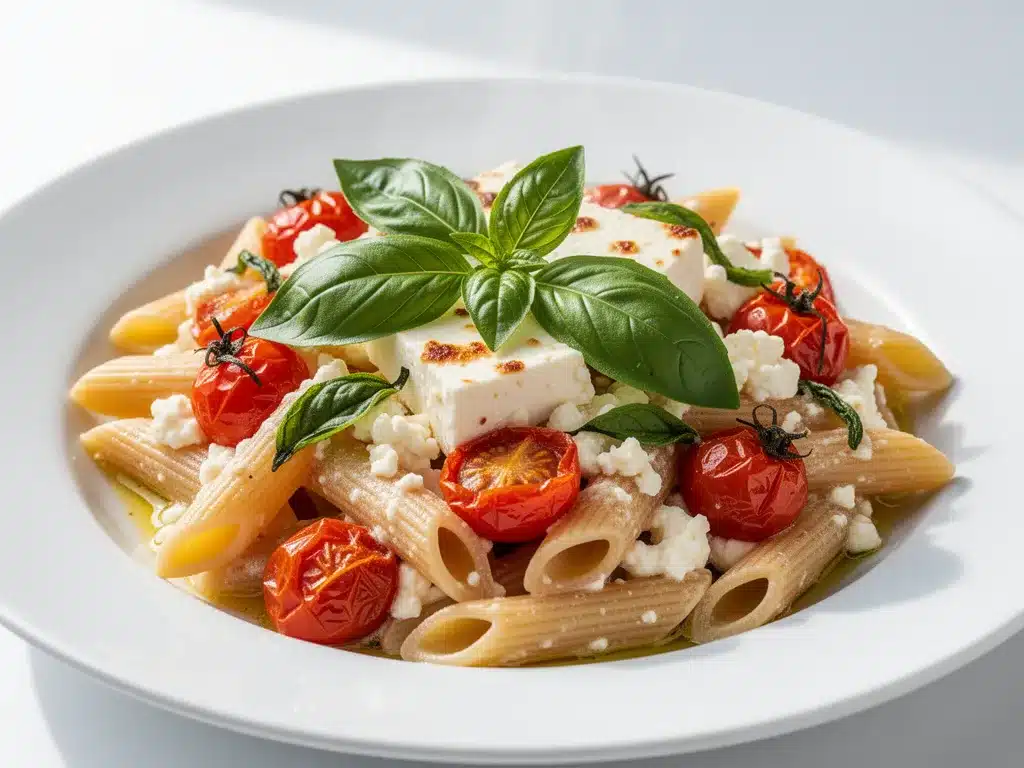 Baked Feta Pasta: Easy 15-Minute Cherry Tomato Dinner 4 baked feta pasta preparation steps