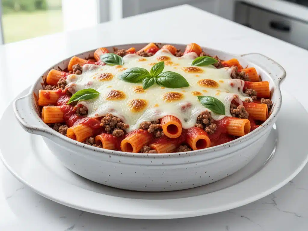 cheesy baked ziti - featured image
