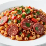 cold ditalini pasta salad with salami - featured image