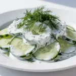 creamy cucumber salad with fresh dill - featured image