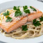 creamy salmon alfredo - featured image