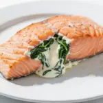 creamy spinach stuffed salmon - featured image