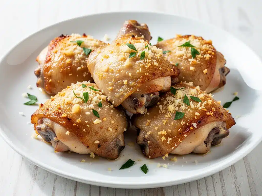 Crispy Oven-Baked Chicken Thighs: 5-Ingredient Garlic Parmesan Dinner 4 crispy oven-baked chicken thighs preparation steps