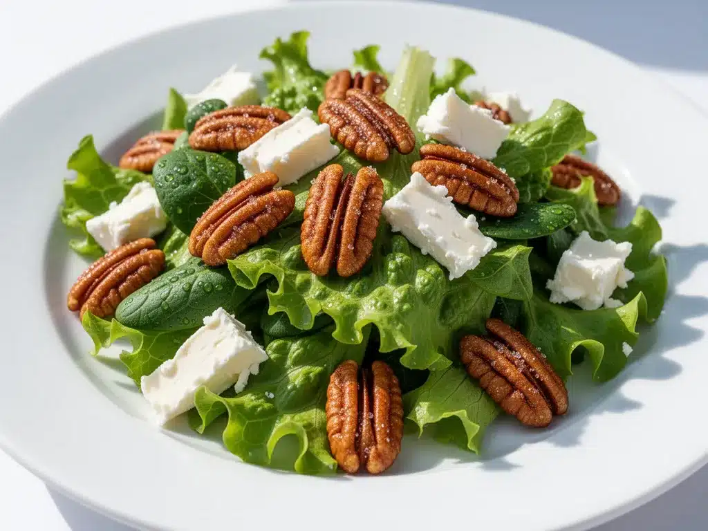 Fresh Green Salad with Candied Pecans and Goat Cheese: Easy 5-Step Recipe 4 fresh green salad with candied pecans and goat cheese preparation steps