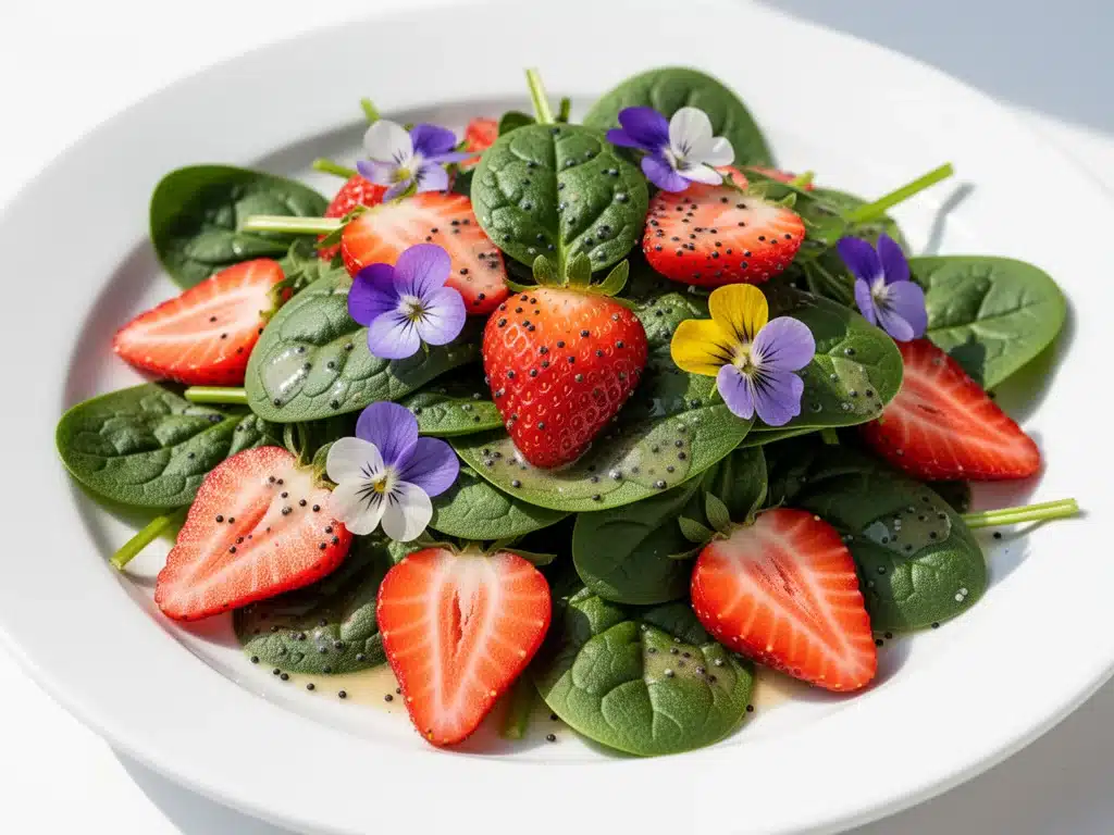 fresh strawberry spinach salad - featured image