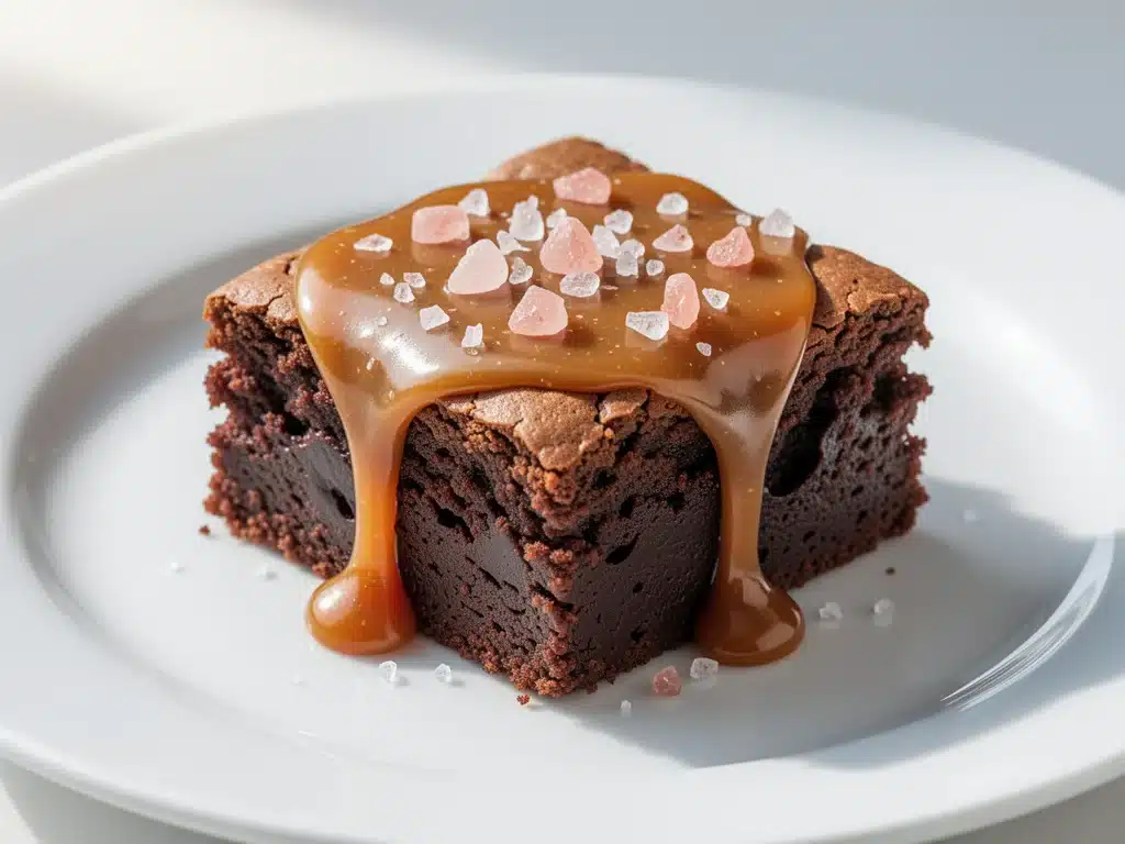 gooey salted caramel brownies - featured image