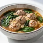 healthy turkey meatball soup - featured image