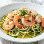 Healthy Zucchini Noodle Bowl with Garlic Shrimp - featured image
