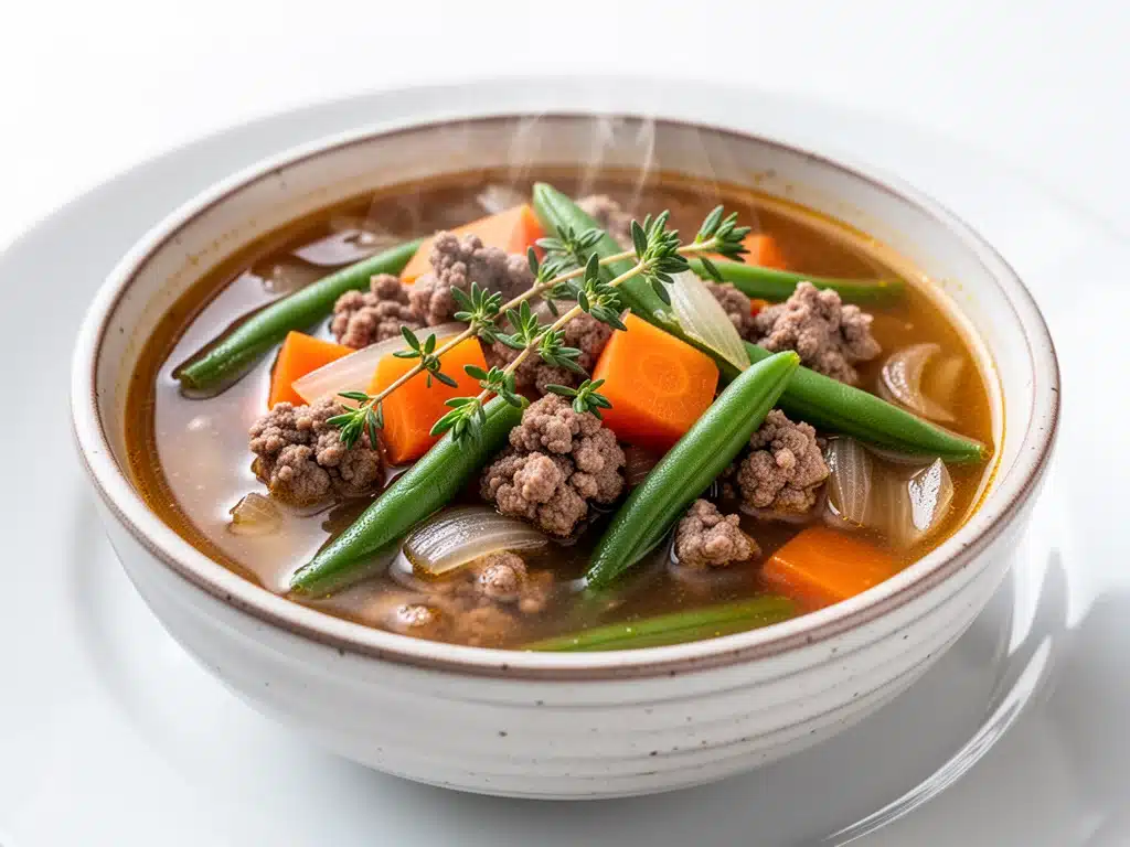 homestyle ground beef and vegetable soup - featured image