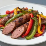 Labor Day Sheet Pan Sausage and Peppers - featured image