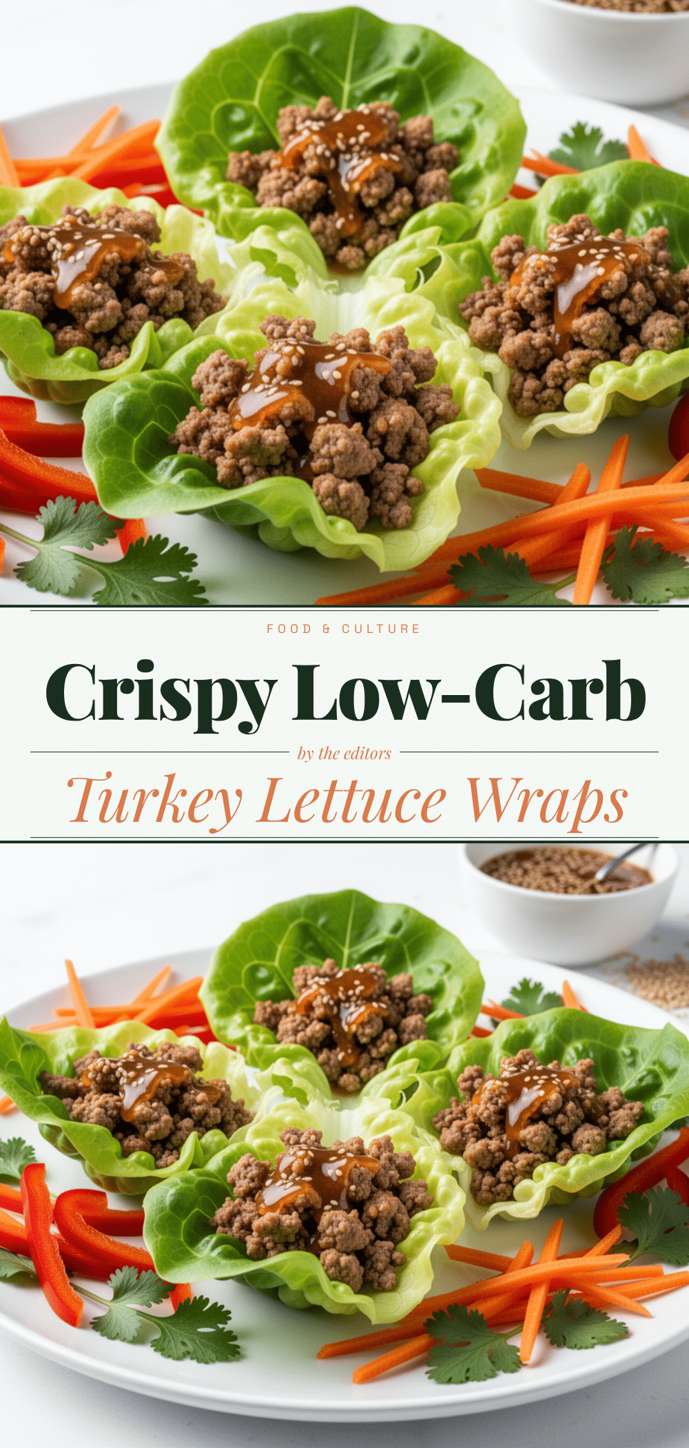 Low-Carb High-Protein Turkey Lettuce Wraps with Sesame Sauce 5 low-carb high-protein turkey lettuce wraps recipe