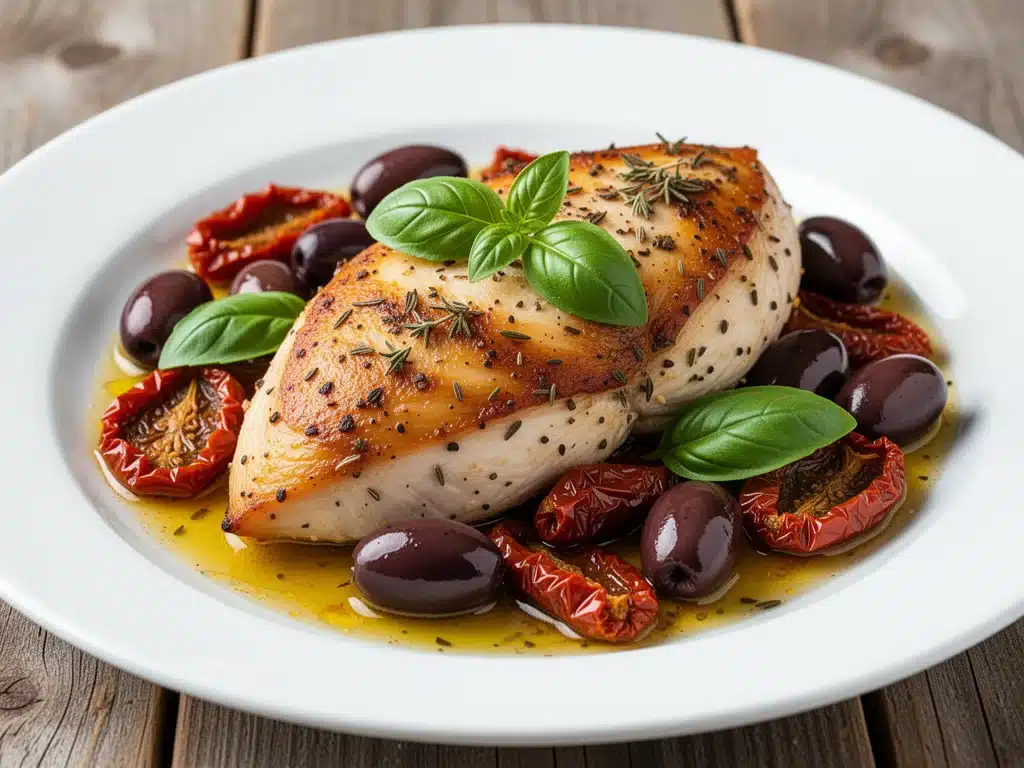 Mediterranean baked chicken with olives - featured image