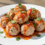 one-pan ground chicken meatballs - featured image