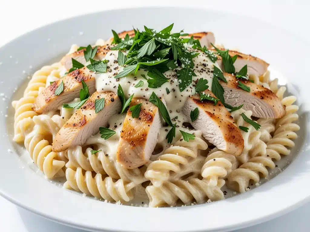 one-pot creamy chicken alfredo pasta - featured image