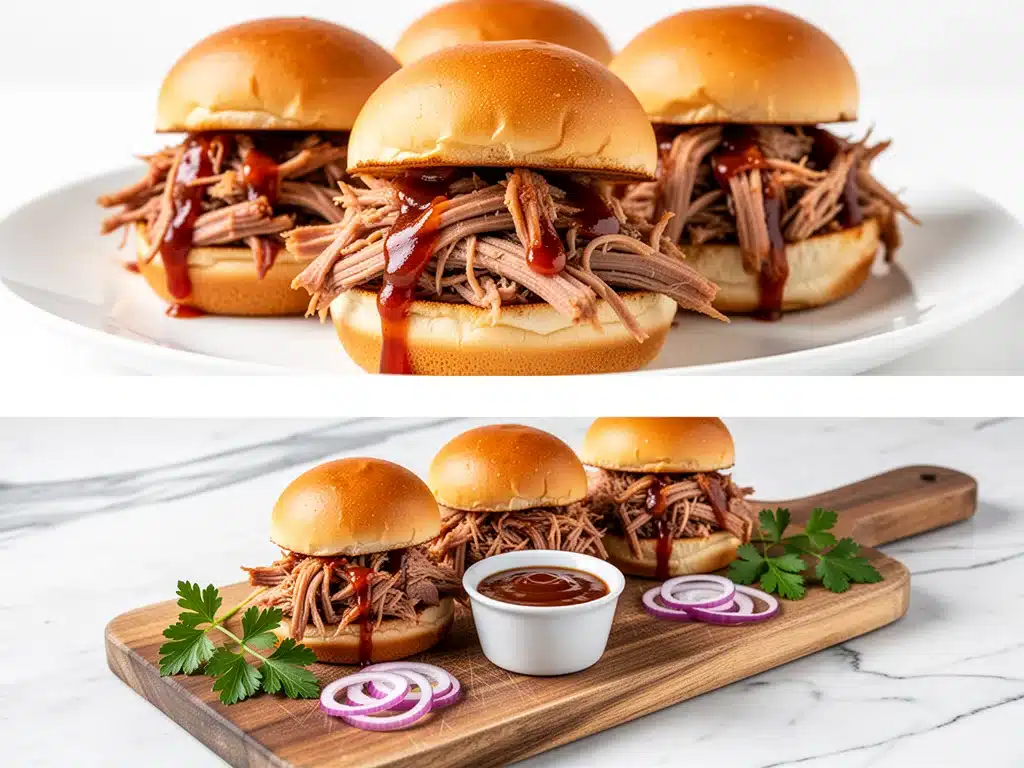 slow cooker pulled pork sliders - featured image