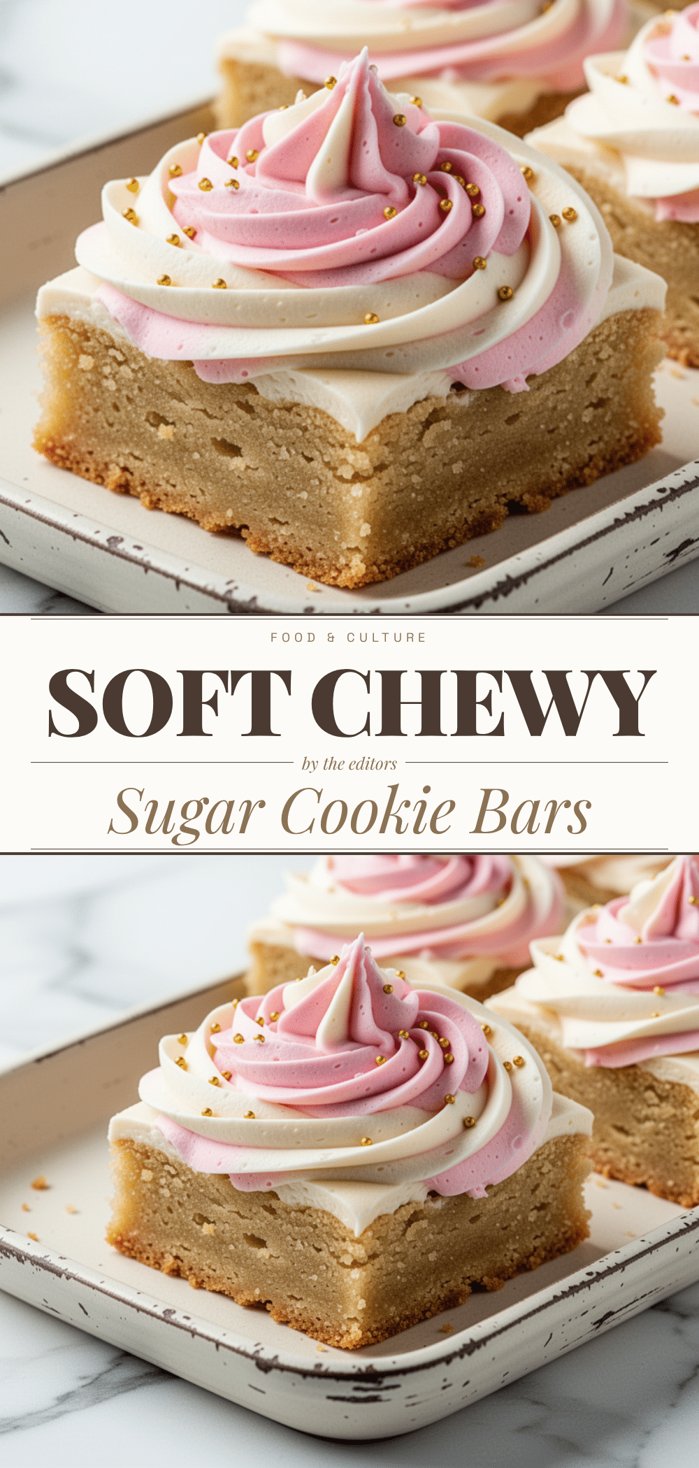 Soft Chewy Sugar Cookie Bars with Buttercream Swirl 5 Soft Chewy Sugar Cookie Bars with Buttercream Swirl recipe