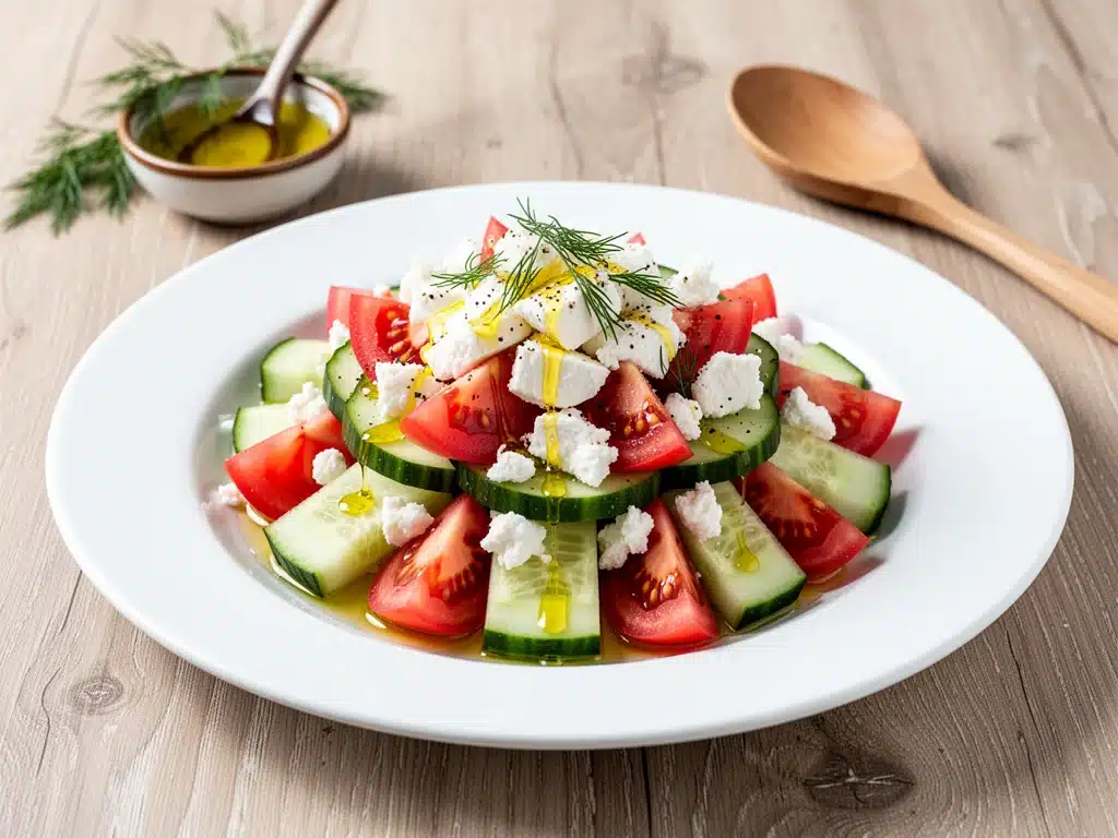 Tangy Cucumber Tomato Feta Salad - featured image