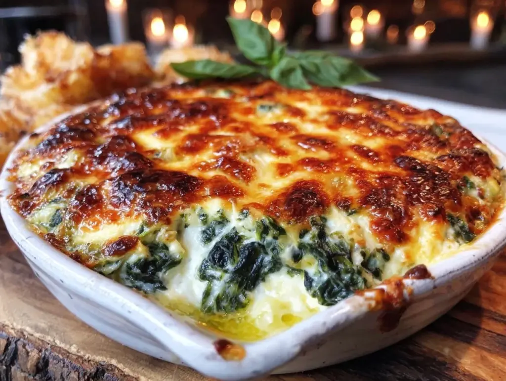 baked spinach artichoke dip - featured image