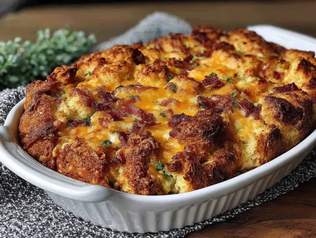 Budget-Friendly Ham and Cheese Croissant Breakfast Bake - featured image