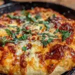 cast iron margherita pizza - featured image