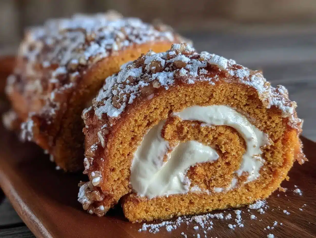 Crack-Free Pumpkin Roll: Grill It with Cream Cheese 4 crack-free pumpkin roll preparation steps