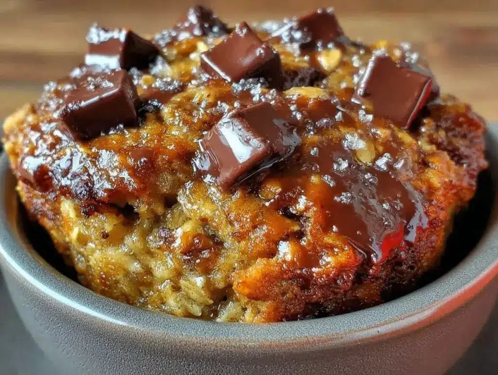 creamy chocolate chip baked oatmeal meal prep - featured image