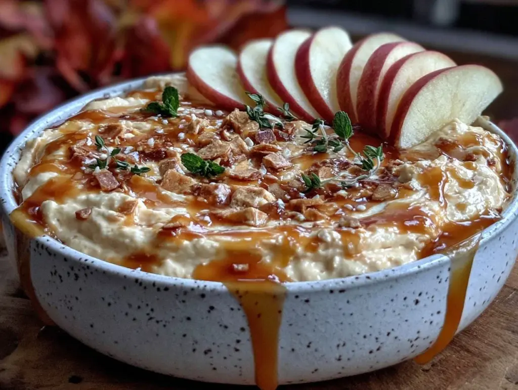 Home 6 creamy fall caramel apple cheesecake dip - featured image
