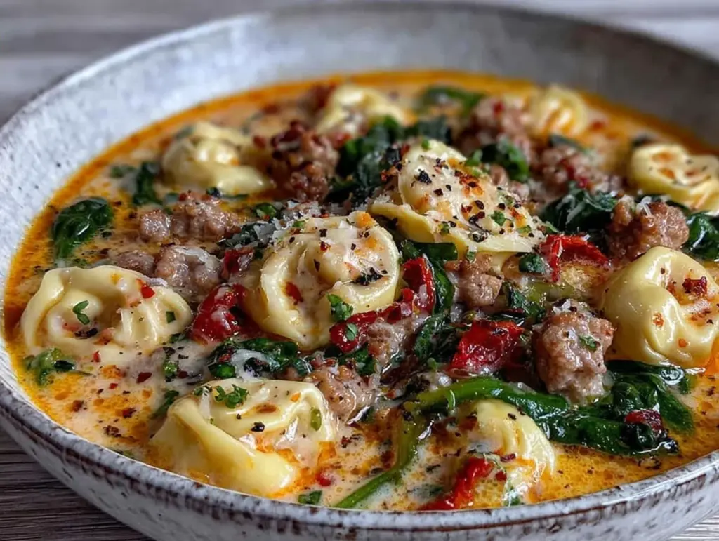 creamy tortellini soup - featured image