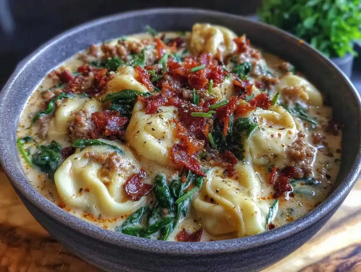 Creamy Tortellini Soup: Self-Care Recipe for Tired Days 4 creamy tortellini soup preparation steps