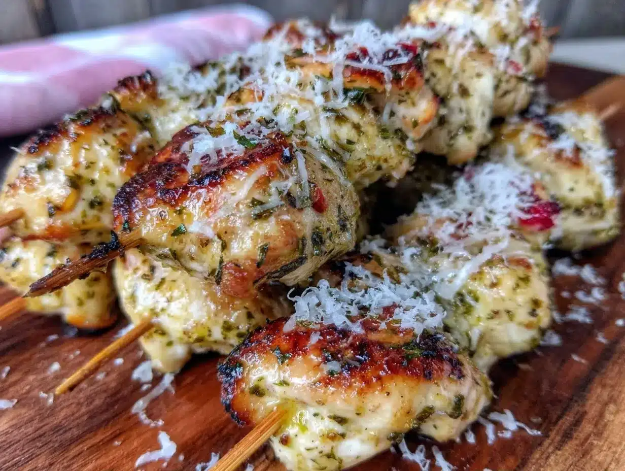 Crispy Garlic Parmesan Chicken Skewers: Perfect Party Appetizer 4 Crispy Garlic Parmesan Chicken Skewers preparation steps