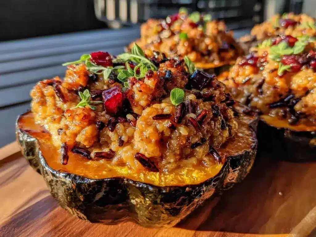 easy stuffed acorn squash - featured image