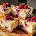 Easy White Chocolate Raspberry Cheesecake Bars - featured image