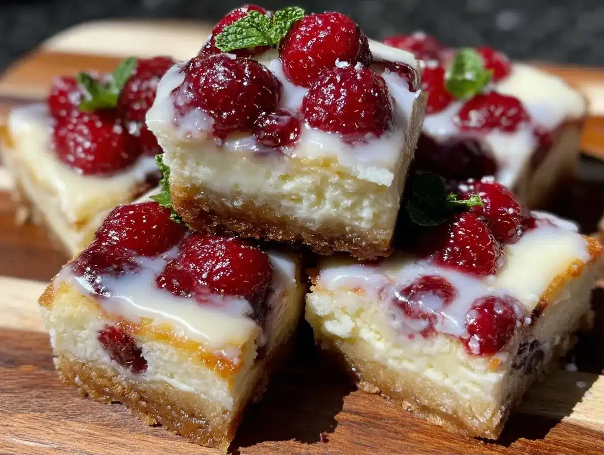 Easy White Chocolate Raspberry Cheesecake Bars 4 Easy White Chocolate Raspberry Cheesecake Bars preparation steps
