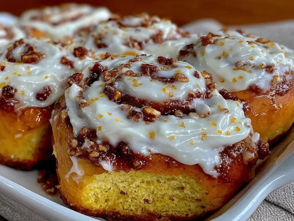 fall pumpkin cinnamon rolls - featured image