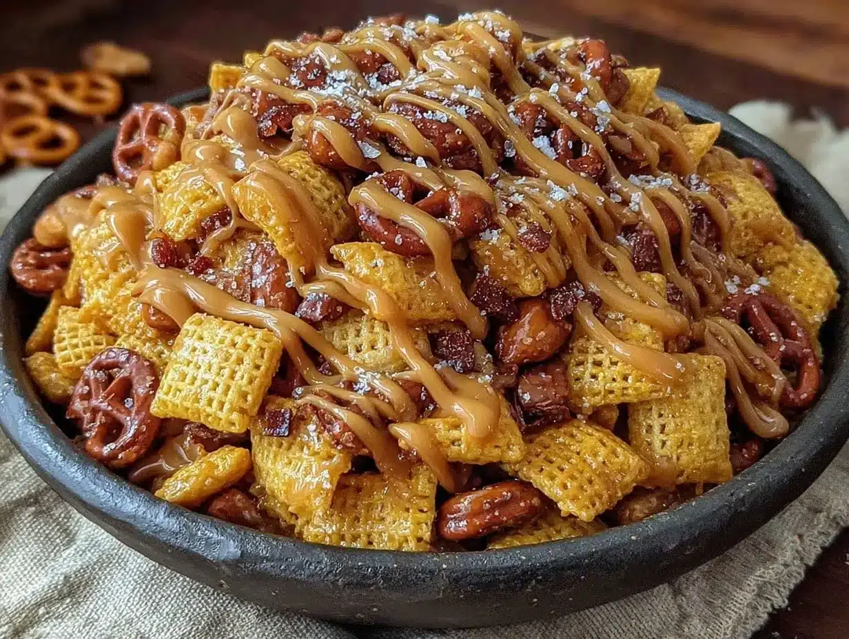 Game Day Puppy Chow: Best 5-Ingredient Peanut Butter Drizzle 4 Game Day Puppy Chow preparation steps
