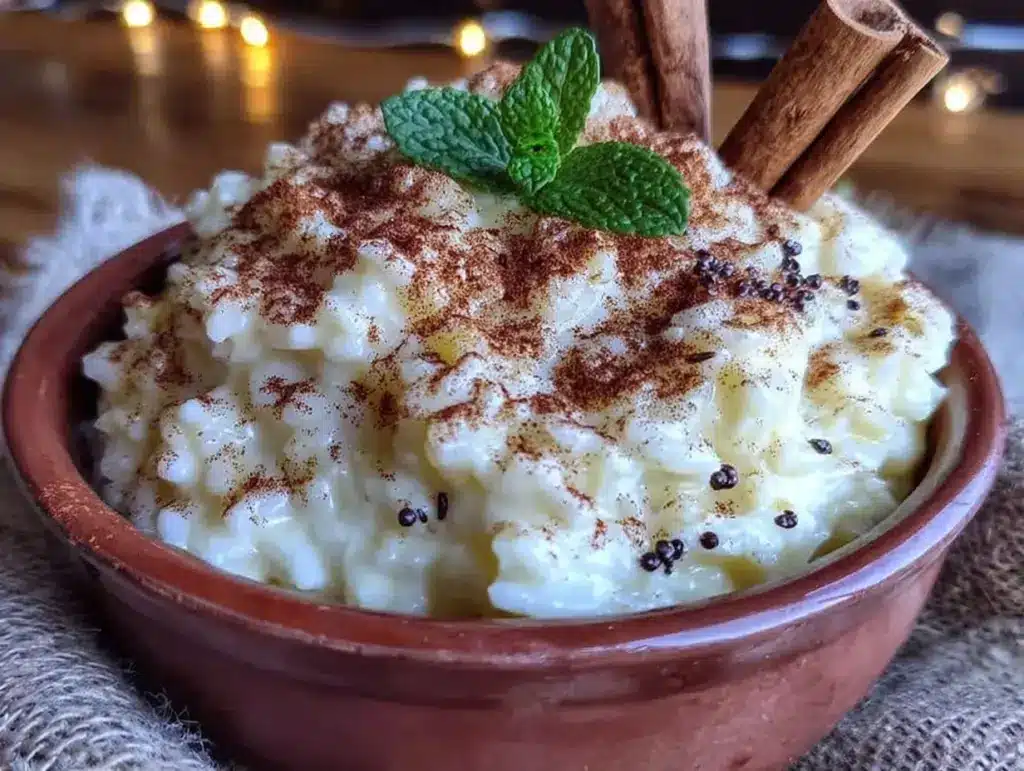 kid-friendly vanilla rice pudding - featured image