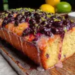 moist lemon blueberry loaf cake - featured image