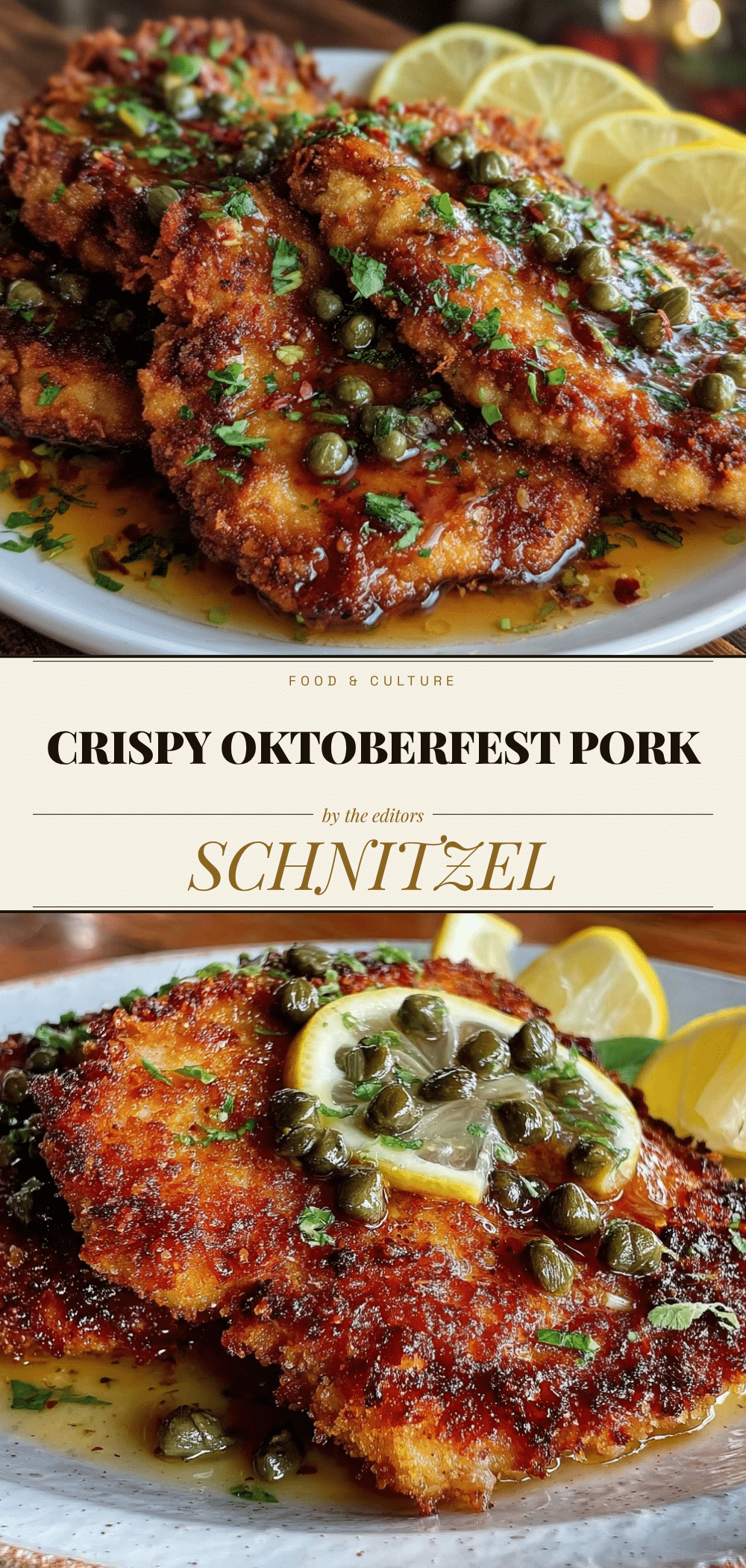 Oktoberfest Crispy Pork Schnitzel: 1 Tris to Crisp 5 Oktoberfest Crispy Pork Schnitzel recipe
