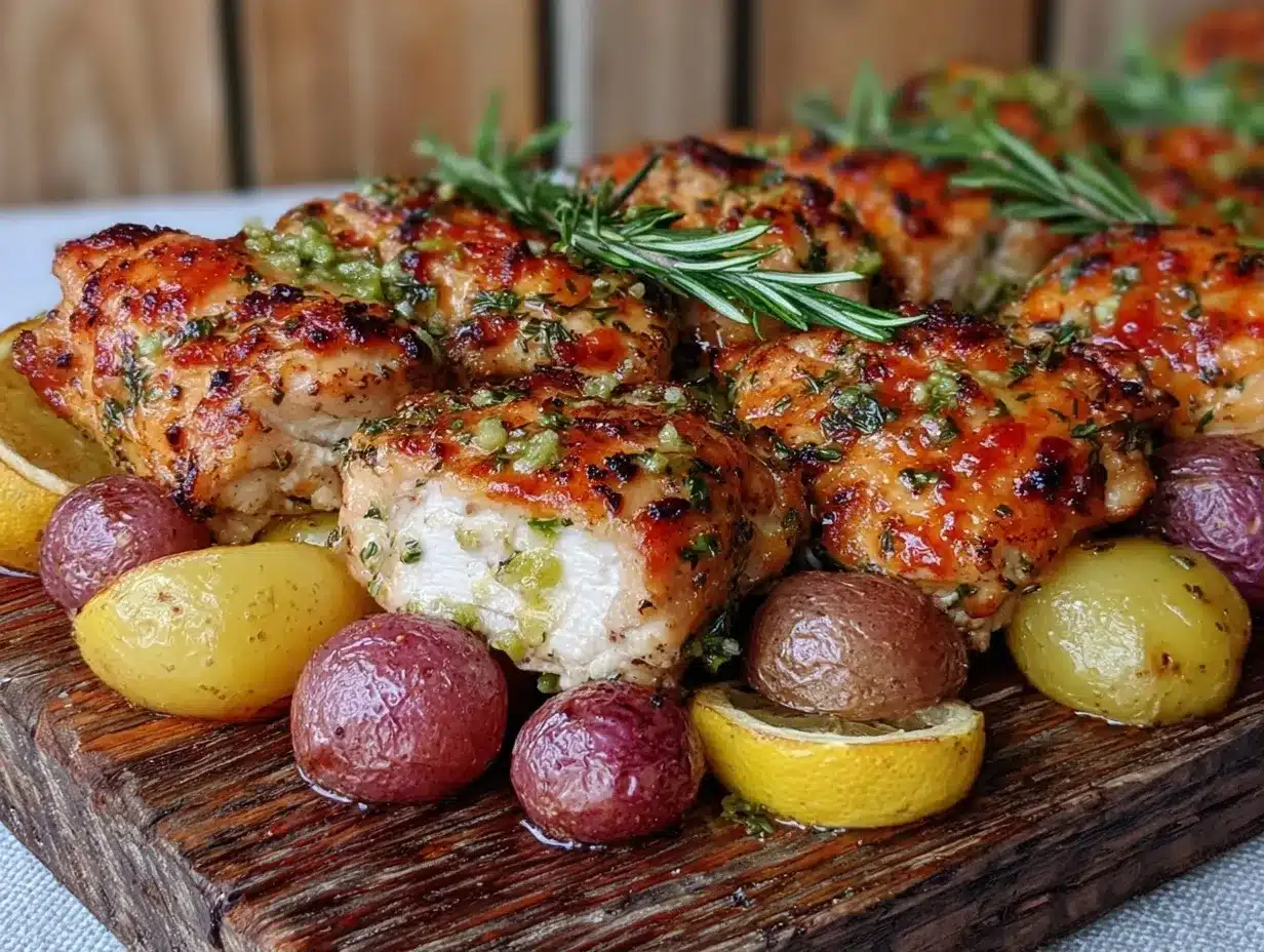 Sheet Pan Lemon Herb Chicken & Potatoes: 1 Person Budget Meal 4 Sheet Pan Lemon Herb Chicken & Potatoes preparation steps