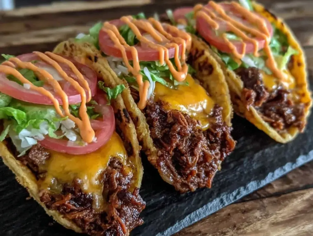 smash burger tacos with special sauce - featured image