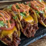 smash burger tacos with special sauce - featured image