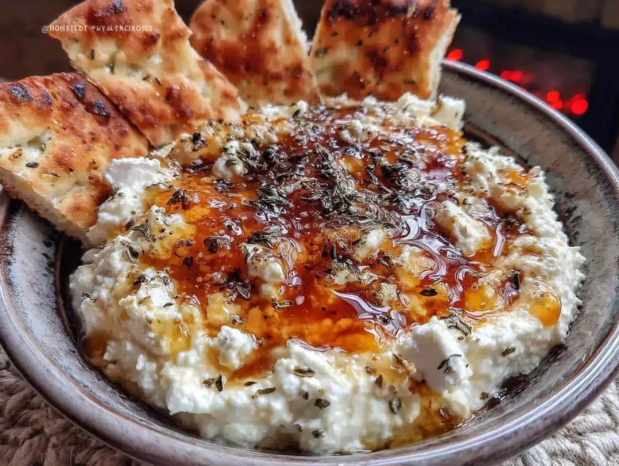 Whipped Feta Dip: Easy Meal Prep Recipe 4 whipped feta dip with hot honey preparation steps