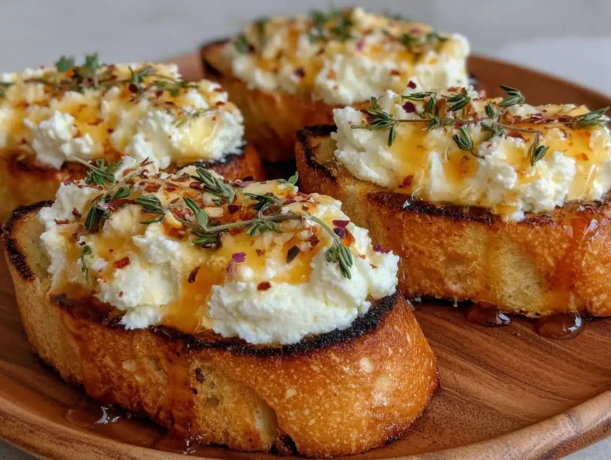 Whipped Ricotta Crostini: Easy 5-Minute Hot Honey & Thyme 4 Whipped Ricotta Crostini preparation steps